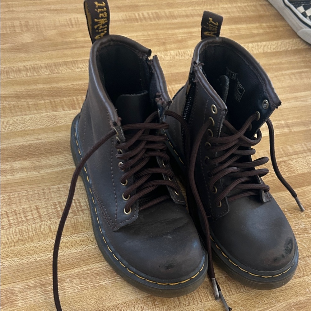 Dr. Martens Kids Brown Leather Boots